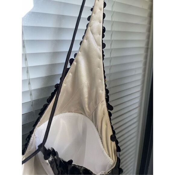 Tony Bowls Dress Size 6 Silk Maxi Y2K Fairy Sequin Beaded Colorful Whimsical 90’ - Picture 11 of 13